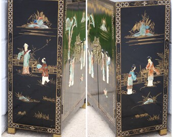CFK88b 展示品 キムデザインスタジオ ニューオールドライト Mサイズ 黒 Oriental Furniture Black Lacquer Royal Ladies Half-Round