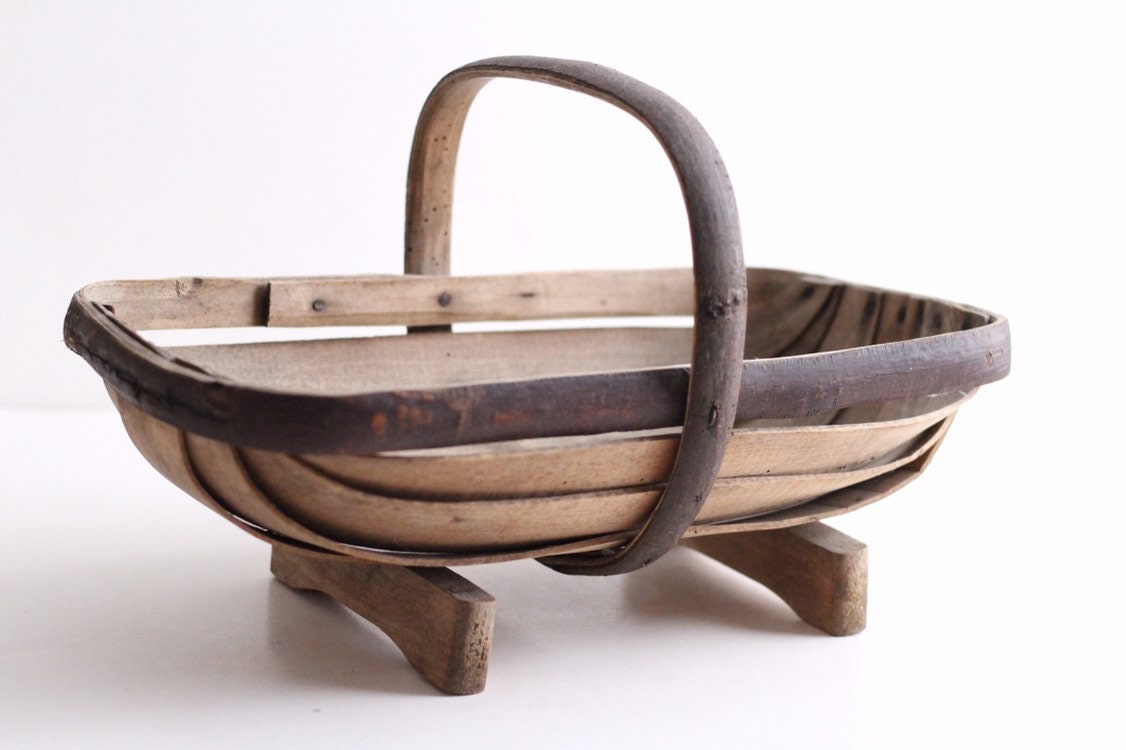 Cesta de madera / Bandeja de madera / cesta chic de madera Etsy