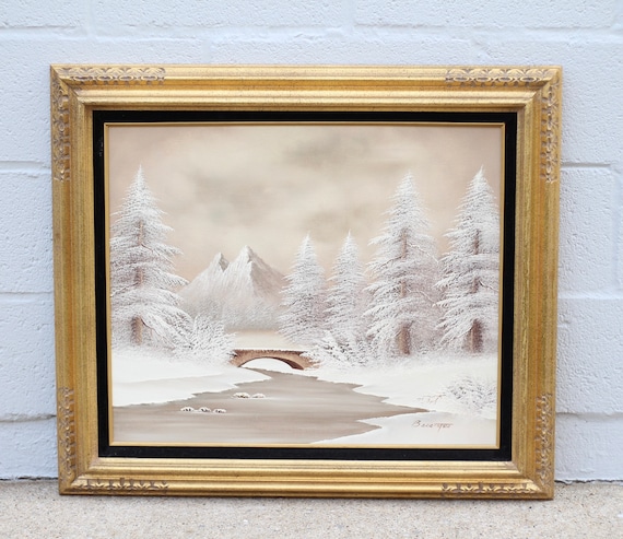 Vintage Winter Scene Original Oil Painting Canvas / Oil - Etsy UK