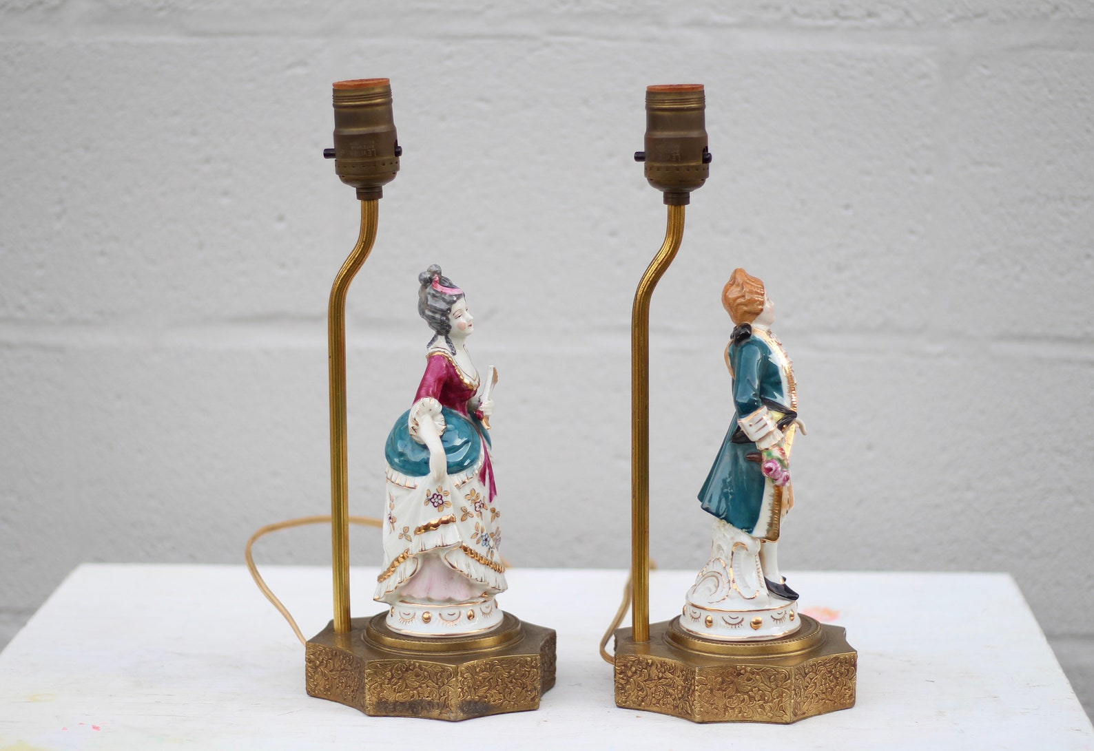 A Pair of Vintage Figurine Lamps / Victorian Lamps / Vintage Etsy