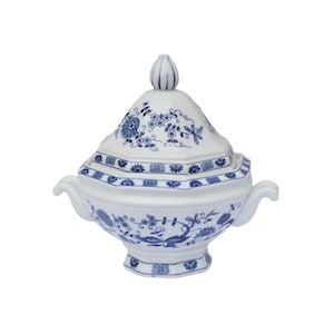 Vintage Vienna Woods White and Blue Soup Tureen / Fine China Dining Serving