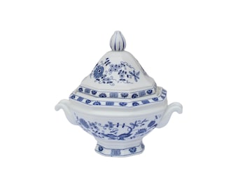 Vintage Vienna Woods White and Blue Soup Tureen / Fine China Dining Serving