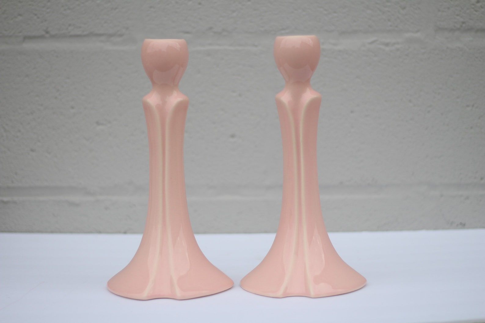 Vintage Haeger Pink Candlestick Holders / Candle Holders / Etsy