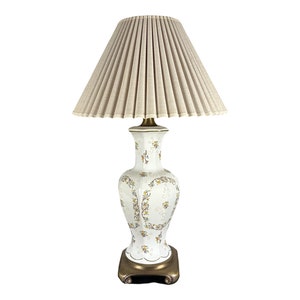 Vintage Flower Ceramic Table Lamp / Lighting / Vintage Home Decoration