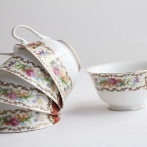 Japanische Blumen Teetasse | Tee/Kaffee Tassen Set bestehend aus 5 Stück