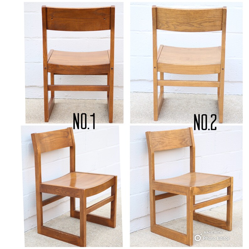 Vintage Solid Wooden Chairs / Mid Century Modern Chair / Etsy