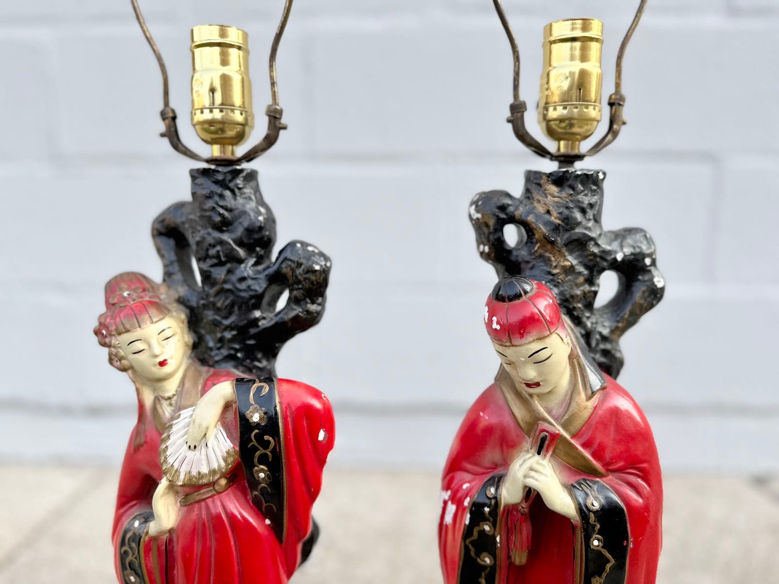 Vintage japanese figurine lamps deals
