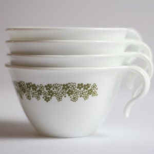Vintage Corelle Spring Blossom Crazy Daisy Tea/Coffee Cups / Corelle by Corningware Set of 4 Cups