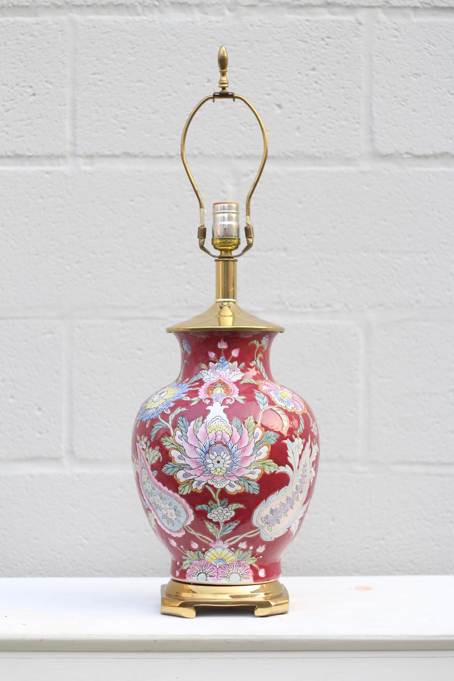 Vintage Ginger Jar Floral Lamps / Vintage Table Lamp / Etsy