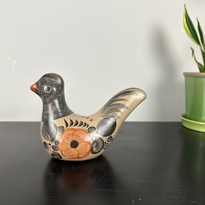 Vintage Tonala Pottery Bird / Mexico Hand Painted Pottery