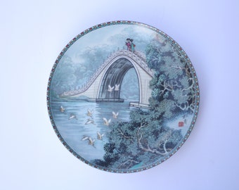 Plato de porcelana china vintage pintado a mano / Platos de porcelana imperial de Jingdezhen / Plato decorativo / Plato oriental vintage