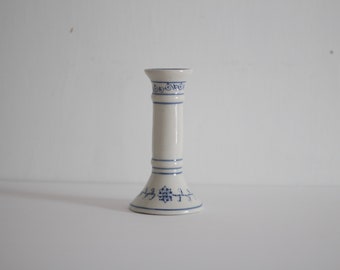 Vintage Chinese White and Blue Candlestick Holder / Candle Holder / Vintage home decoration