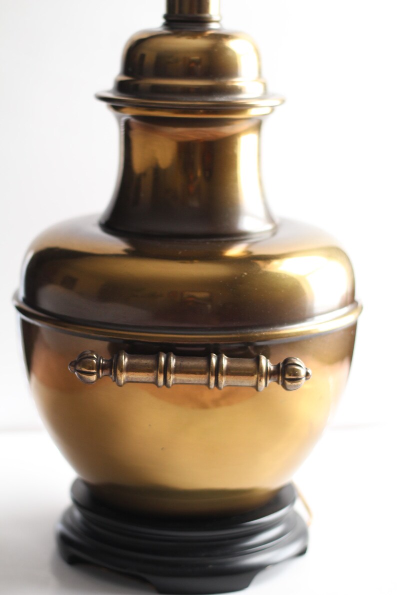 Vintage Brass Table Lamp/ Ginger Jar Brass Lamp with Handles Etsy