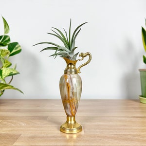 Jarrón vintage de mármol y dragón / Jarrón pequeño / Decoración vintage para el hogar