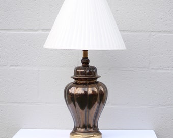 Antique Pair Of Bedside Table Lamps Vintage Brass Table Lamp