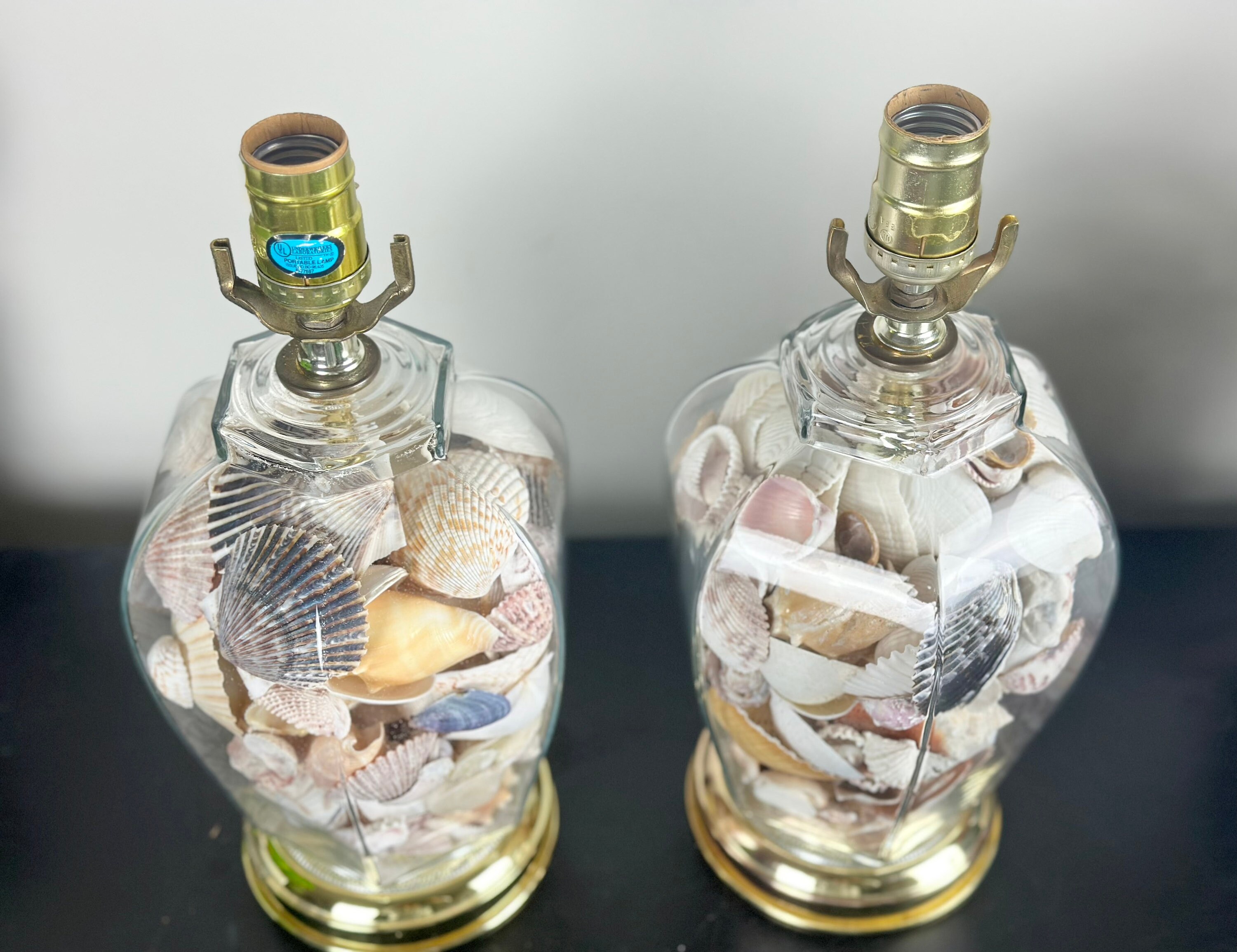 Clear glass ginger jar lamps deals