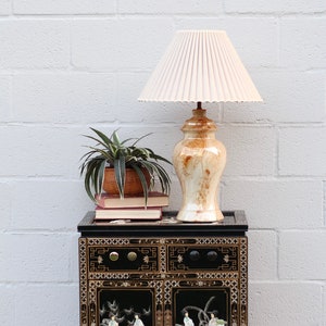 Vintage Marble Orange Ginger Jar Table Lamp / Lighting / Vintage Home Decoration
