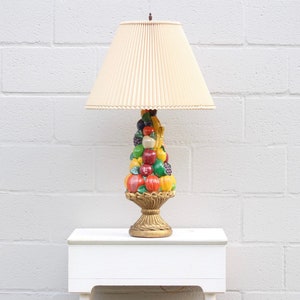 Vintage Italian Style Ceramic/Plaster Fruit Lamp / Vintage Lighting / Vintage Home Decoration