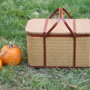 Großer Vintage Redmon Picknick-Korb / Camping-Korb / Aufbewahrung Dekoration für Zuhause