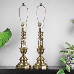 A Pair of  Vintage Brass TYNDALE Lamp Chicago / Brass Table Lamps / Lighting / Vintage Home Decoration