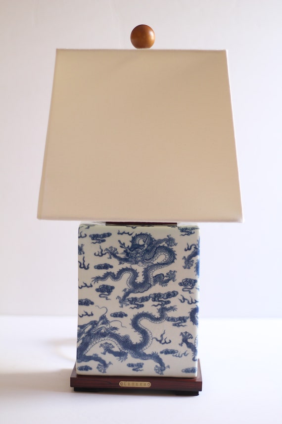 Ralph Lauren Dragon White And Blue Table Lamp Chinese Blue Table Lamp Chinese, Ralph Lauren Blue And White Dragon Lamp