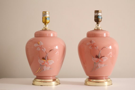A Pari Vintage Pink Ginger Jar Glass Table Accent Lamps A Pari Vintage Pink Ginger Jar Glass, Vintage Pink Glass Table Lamps