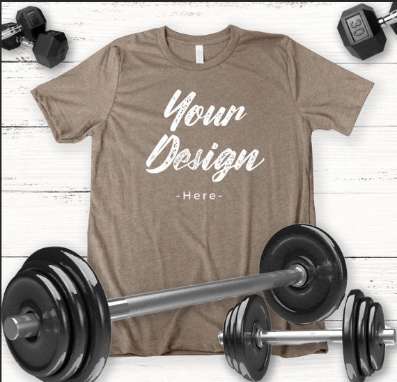 Workout TShirt Mockup Bella Canvas Army Tee Mens TShirt