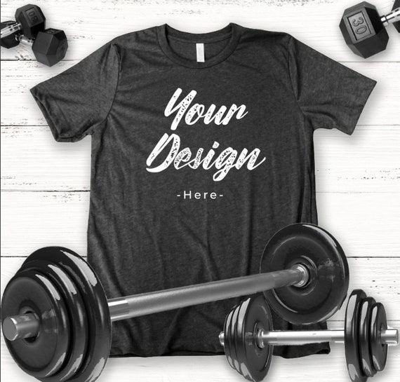 Download Workout T Shirt Mockup Bella Canvas Black Tee Mens T Shirt Etsy PSD Mockup Templates