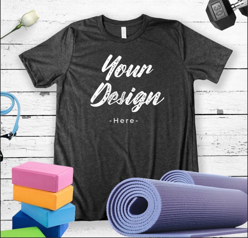 Yoga Workout T Shirt Mockup Bella Canvas Black Tee Mens Etsy