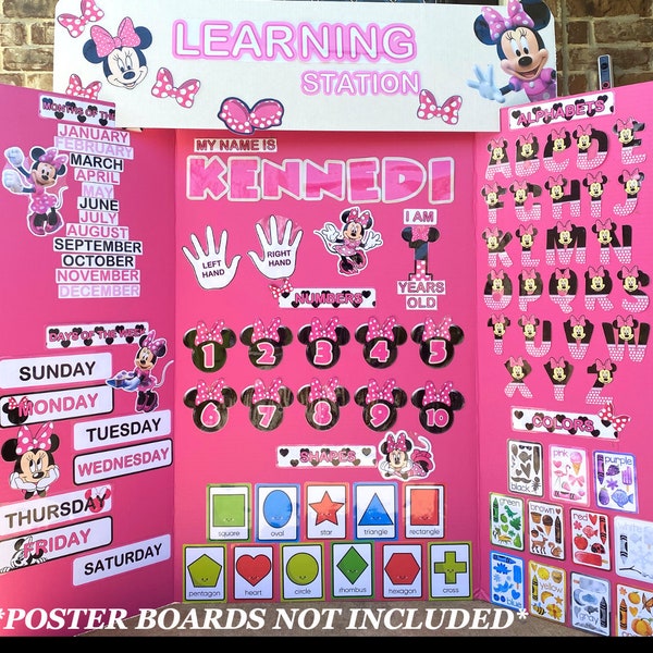 Minnie Mouse Learning Station DIY KIT- Learning board KIT- Learning center- Homeschool learning material for toddlers