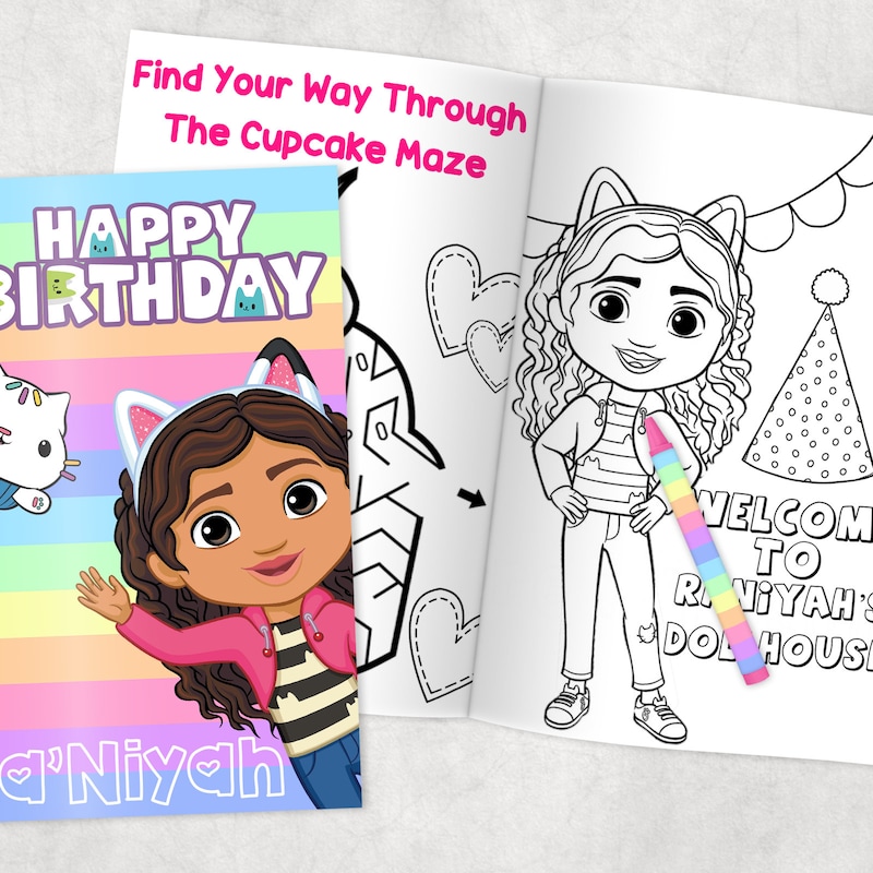 Gabby Birthday Coloring - Etsy