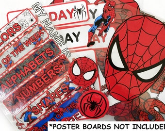 Spiderman Learning Station DIY KIT- Learning board KIT- Learning center- Homeschool learning material for toddlers