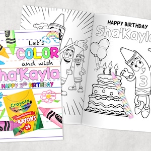 Crayon Personalized Coloring Books - Custom Party Favors - Thank You Gift - Birthday - Printed & Shipped- 12 Books