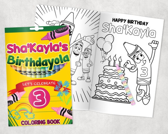 Crayola Personalized Coloring Books - Custom Party Favors - Thank You Gift  - Birthday - Printed & Shipped- 12 Books