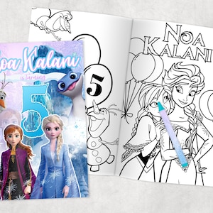Frozen Personalized Coloring Books - Custom Party Favors - Thank You Gift - Birthday - Printed & Shipped- 12 Books