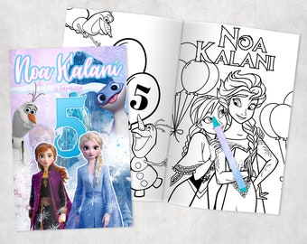 Frozen Personalized Coloring Books - Custom Party Favors - Thank You Gift - Birthday - Printed & Shipped- 12 Books