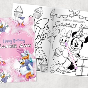 Daisy Duck Personalized Coloring Books - Custom Party Favors - Thank You Gift - Birthday - Printed & Shipped- 12 Books