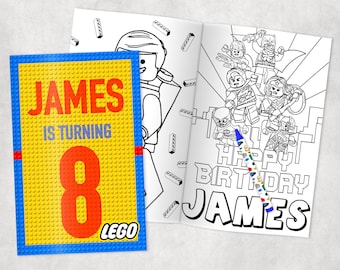 Building Blocks Personalized Coloring Books - Custom Party Favors - Thank You Gift - Birthday - Printed & Shipped- 12 Books