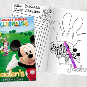 Mickey Mouse Clubhouse Personalized Coloring Books - Custom Party Favors - Thank You Gift - Birthday - Printed & Shipped- 12 Books