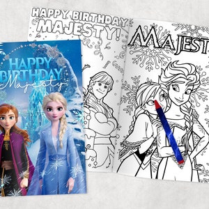 Frozen Personalized Coloring Books - Custom Party Favors - Thank You Gift - Birthday - Printed & Shipped- 12 Books