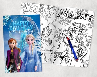 Frozen Personalized Coloring Books - Custom Party Favors - Thank You Gift - Birthday - Printed & Shipped- 12 Books
