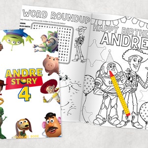 Toy Story Personalized Coloring Books - Custom Party Favors - Thank You Gift - Birthday - Printed & Shipped- 12 Books