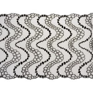 Encaje GLAMOUR negro, ribete de encaje, bralette, lencería 1185.