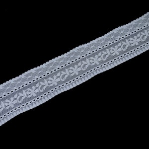 Narrow stretch Lace, Elastic Lace, Lace Trim, Bridal Lace, DIY 6200
