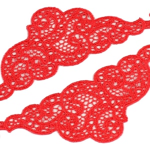 Red spots, clothing applications, guipure applications, dress, prom 2735.