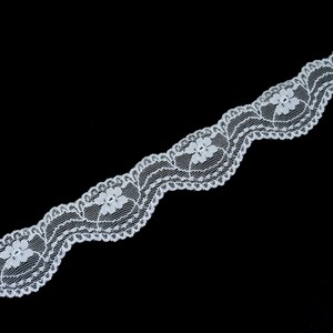 Schmale weiße Spitze, elastische Spitze, Hochzeitsspitze, Nähen, Babykleidung, Taufe, Kommunion 6198