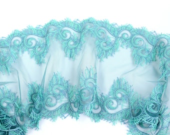 Turquoise Lace Beautiful Lace Embellishments Sewing Sewing Underwear Lingerie Bralette DIY 6344.