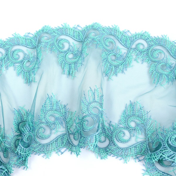 Turquoise Lace Beautiful Lace Embellishments Sewing Sewing Underwear Lingerie Bralette DIY 6344.