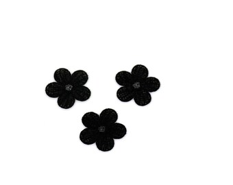 Black applications, guipure patches, flowers to sew on, DIY, sewing, patches 6408.