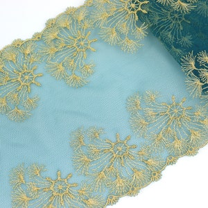 Garniture en dentelle, dentelle dorée sur tulle Lingerie Bralette 6271.
